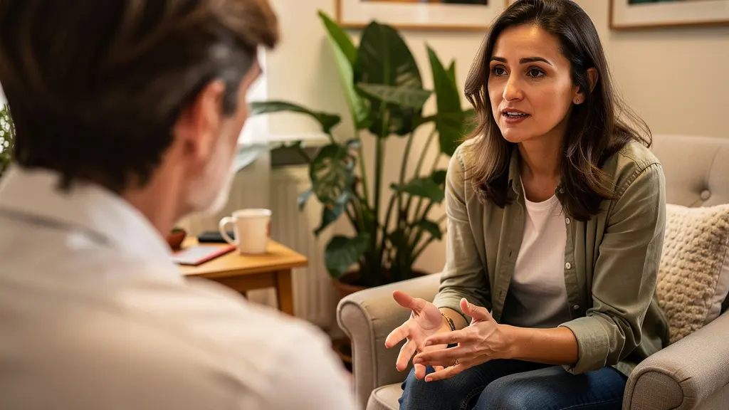 Conversation bienveillante entre praticienne en hypnose et consultante