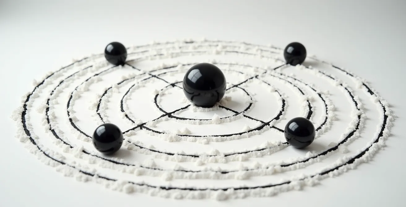 Représentation visuelle de l'interaction entre cycles numérologiques et astrologiques