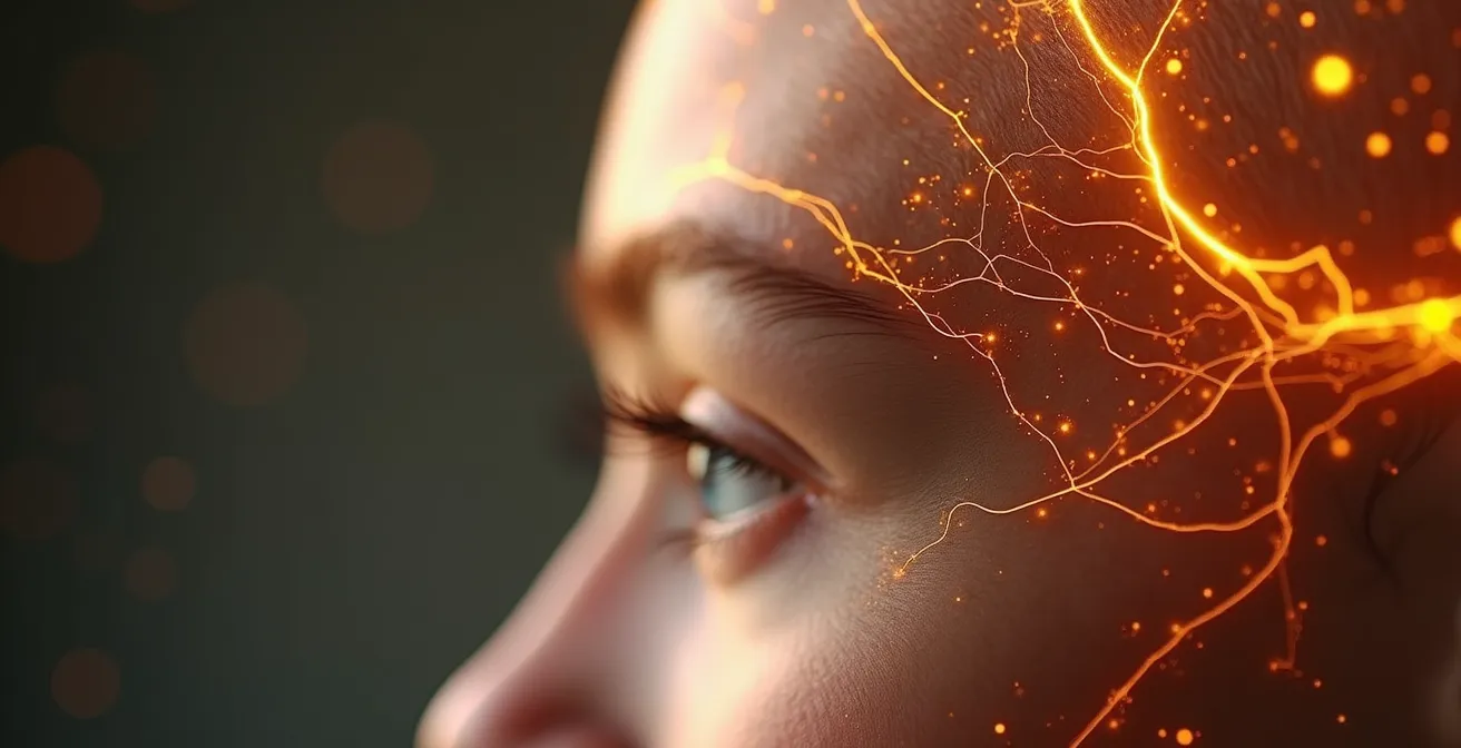 Trajet du méridien de la vésicule biliaire au niveau de la tête et de la tempe