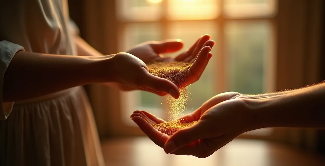 Métaphore visuelle de la transformation du pouvoir en leadership bienveillant