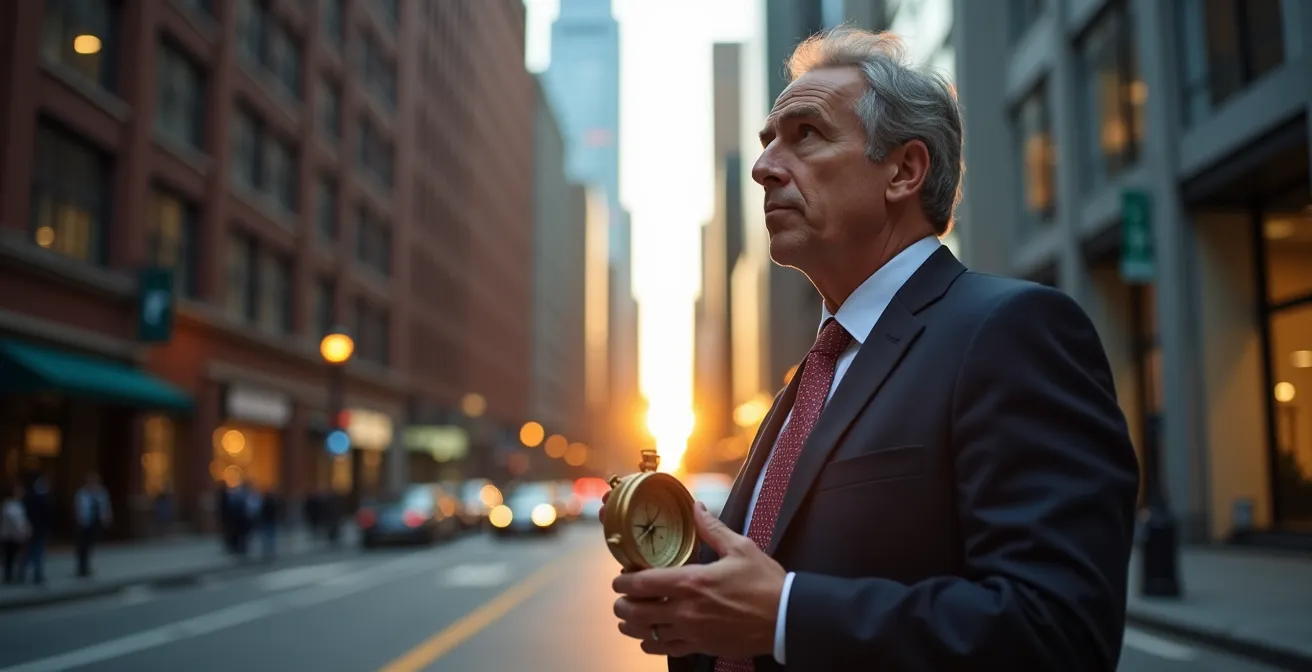 Éclair stylisé traversant un coffre-fort ouvert révélant une lumière dorée